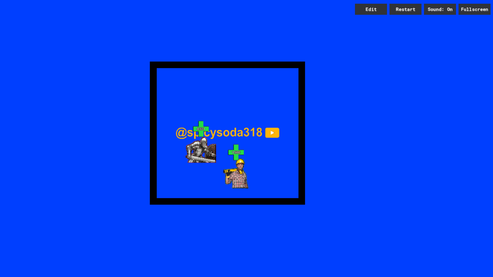 Knight Man and Builder Man in the Spicysoda arena